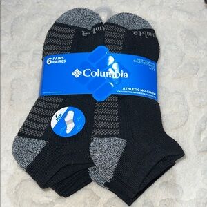 Columbia Men's Black and Gray Athletic Socks - 6 Pack